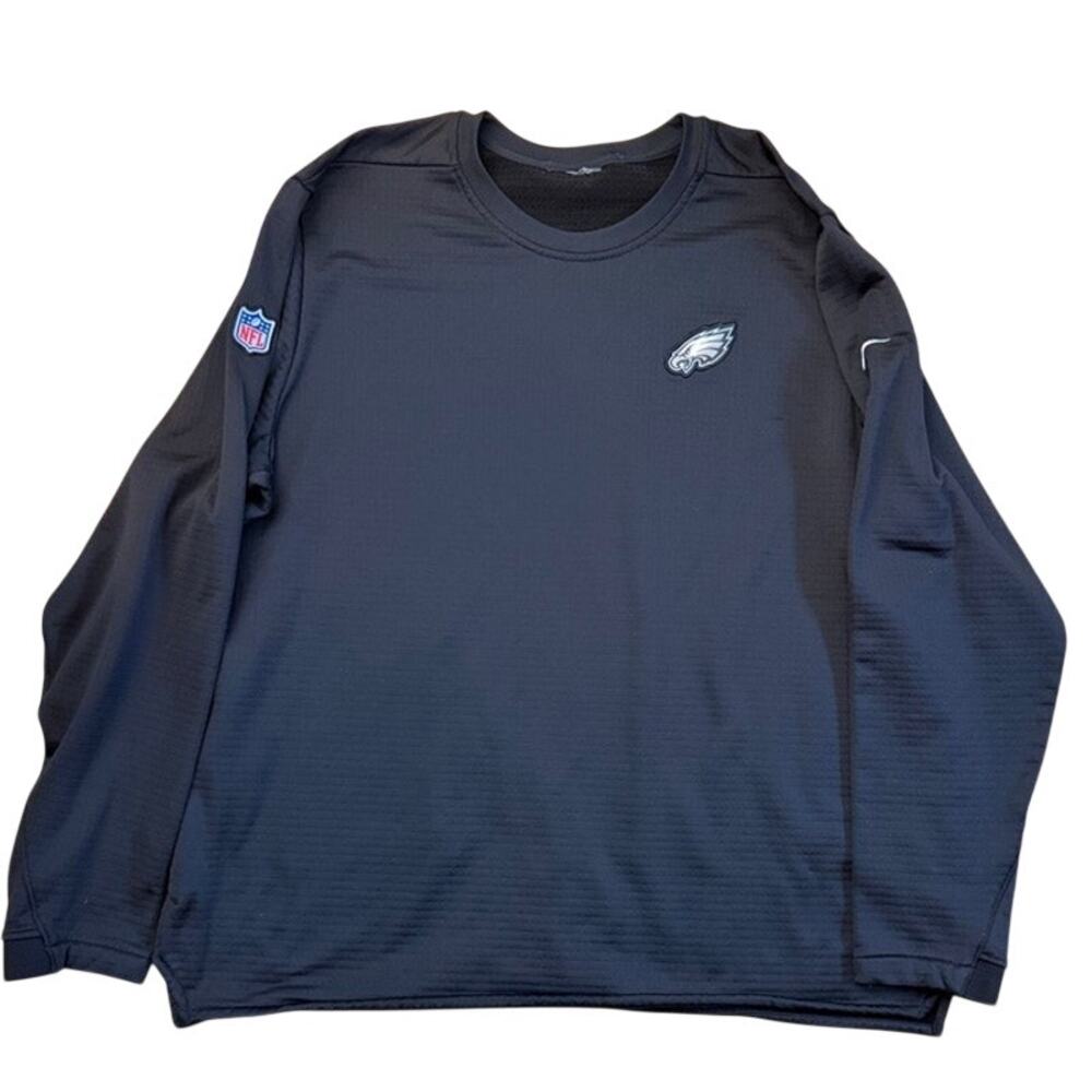 Philadelphia Eagles Nike NFL football black ribbed lined sweatshirt Size XXL